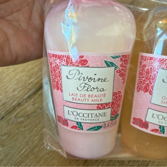 L'Occitane's Pivoine Flora Collection Pack 2 Beauty Milk & Shower Gel 8.4 FI.oz.